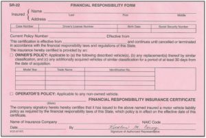 sr22 certificate